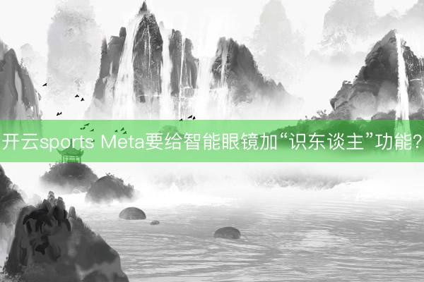 开云sports Meta要给智能眼镜加“识东谈主”功能？