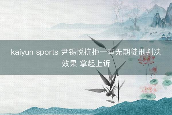 kaiyun sports 尹锡悦抗拒一审无期徒刑判决效果 拿起上诉